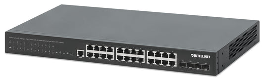 28-Port L2+ Fully Managed PoE+ Switch mit 24 Gigabit Ethernet-Ports und 4 SFP+ Uplinks Image 1