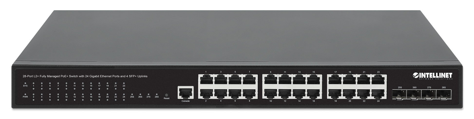 28-Port L2+ Fully Managed PoE+ Switch mit 24 Gigabit Ethernet-Ports und 4 SFP+ Uplinks Image 4