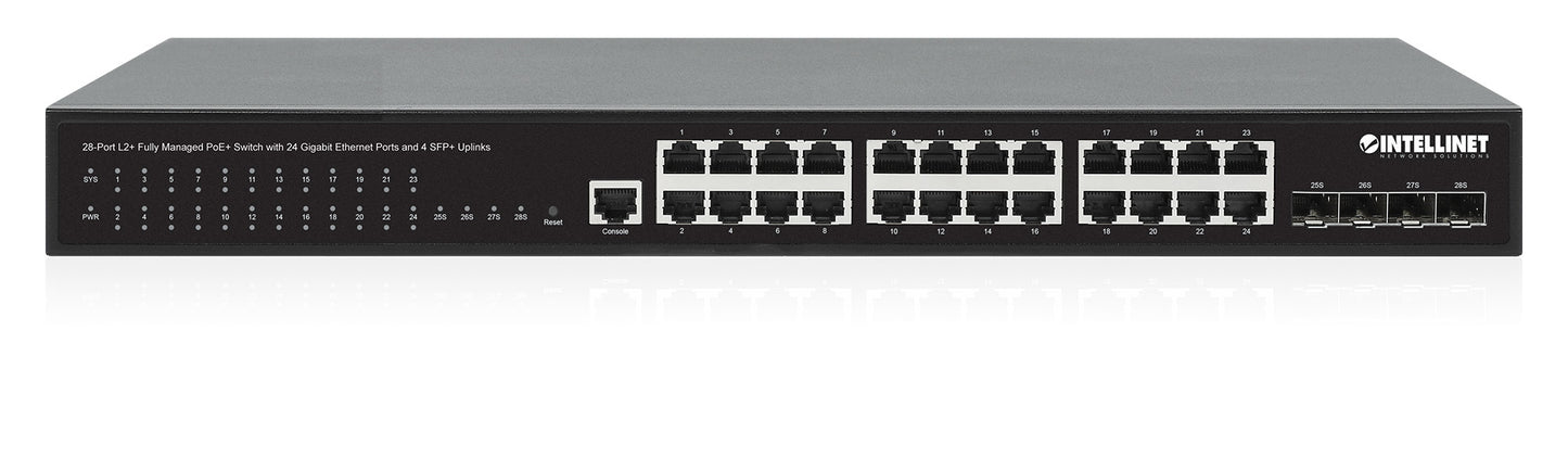 28-Port L2+ Fully Managed PoE+ Switch mit 24 Gigabit Ethernet-Ports und 4 SFP+ Uplinks Image 6