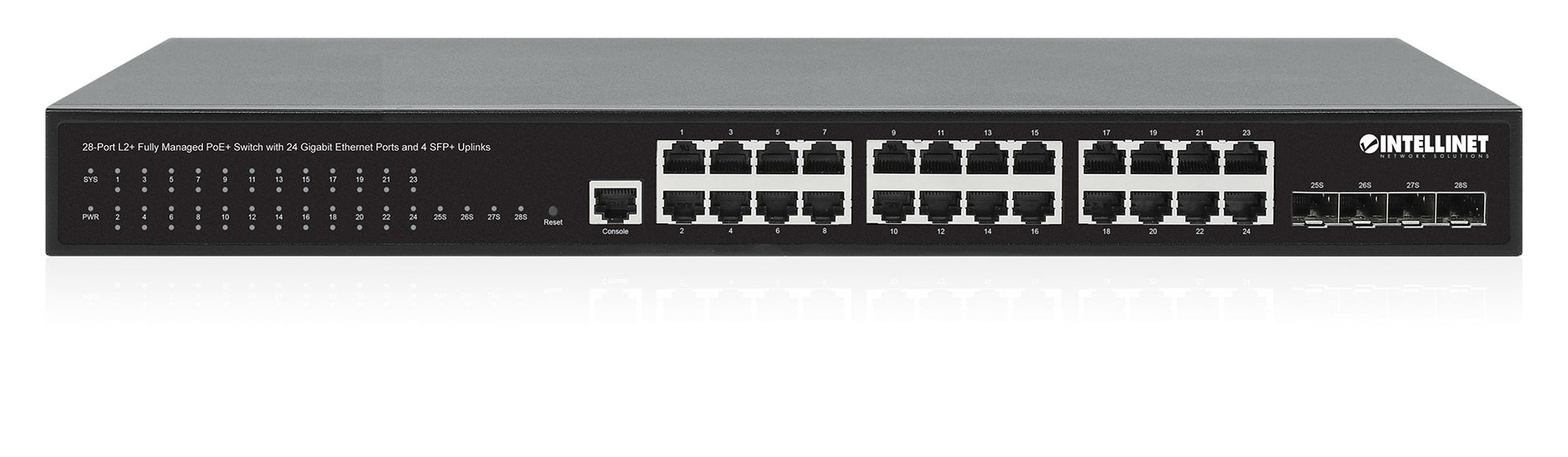28-Port L2+ Fully Managed PoE+ Switch mit 24 Gigabit Ethernet-Ports und 4 SFP+ Uplinks Image 6