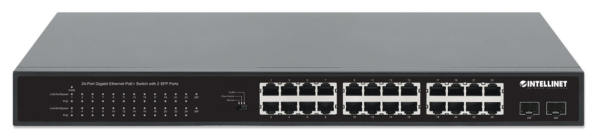 24-Port Gigabit Ethernet PoE+ Switch mit 2 SFP-Ports Image 4