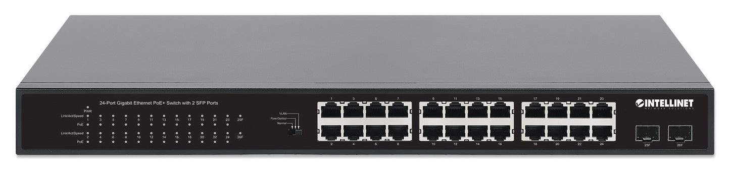 24-Port Gigabit Ethernet PoE+ Switch mit 2 SFP-Ports Image 4