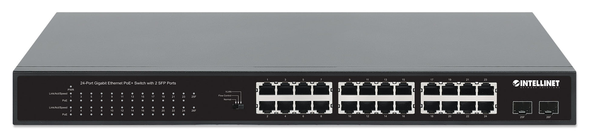 24-Port Gigabit Ethernet PoE+ Switch mit 2 SFP-Ports Image 4
