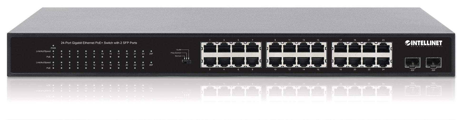 24-Port Gigabit Ethernet PoE+ Switch mit 2 SFP-Ports Image 6