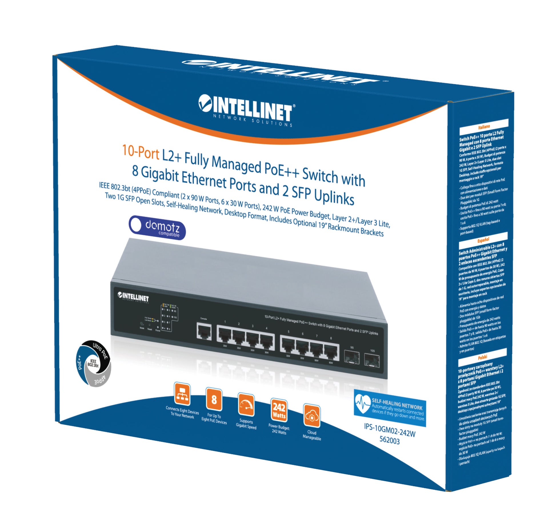 10-Port L2+ Fully Managed PoE++ Switch mit 8 Gigabit Ethernet-Ports und 2 SFP-Uplinks Packaging Image 2