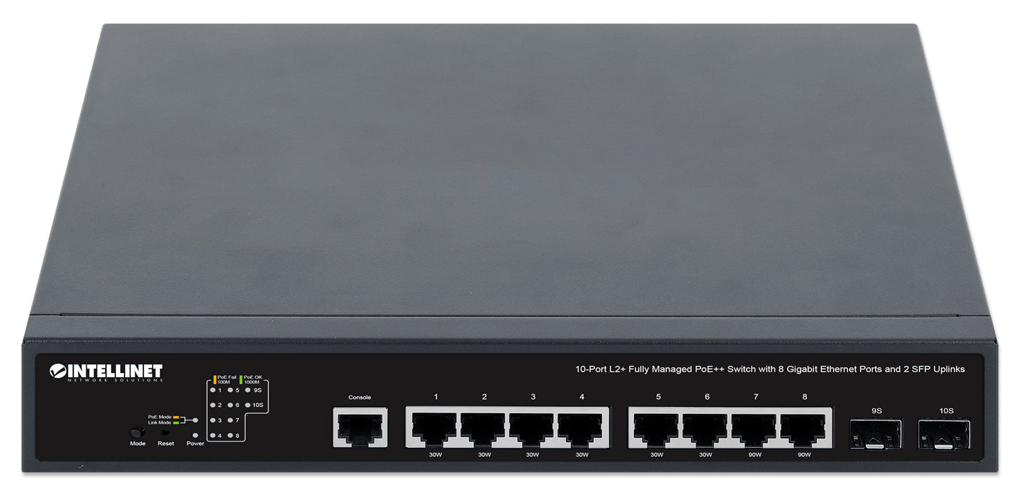 10-Port L2+ Fully Managed PoE++ Switch mit 8 Gigabit Ethernet-Ports und 2 SFP-Uplinks Image 4