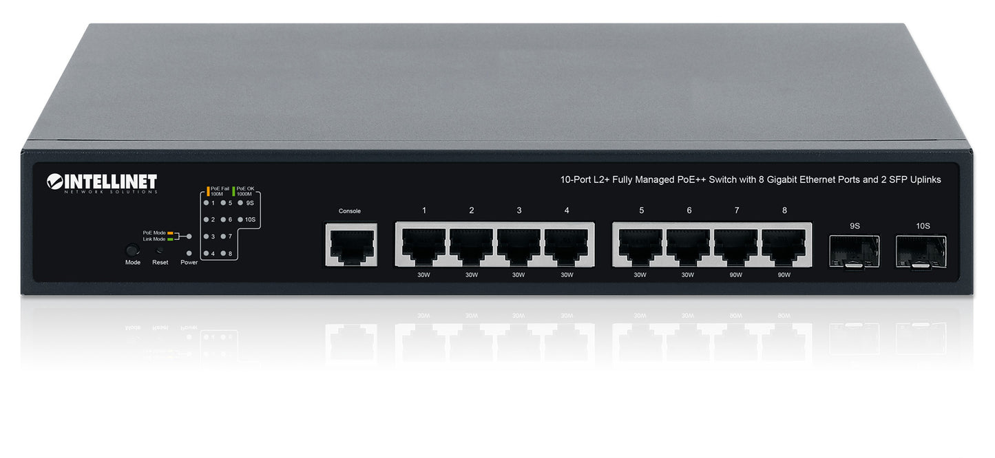 10-Port L2+ Fully Managed PoE++ Switch mit 8 Gigabit Ethernet-Ports und 2 SFP-Uplinks Image 6