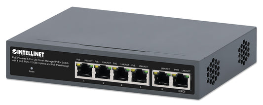 PoE-Powered 6-Port Lite Smart Managed PoE+ Switch mit 4 GbE-Ports / 2 GbE-Uplinks und PoE-Passthrough Image 1