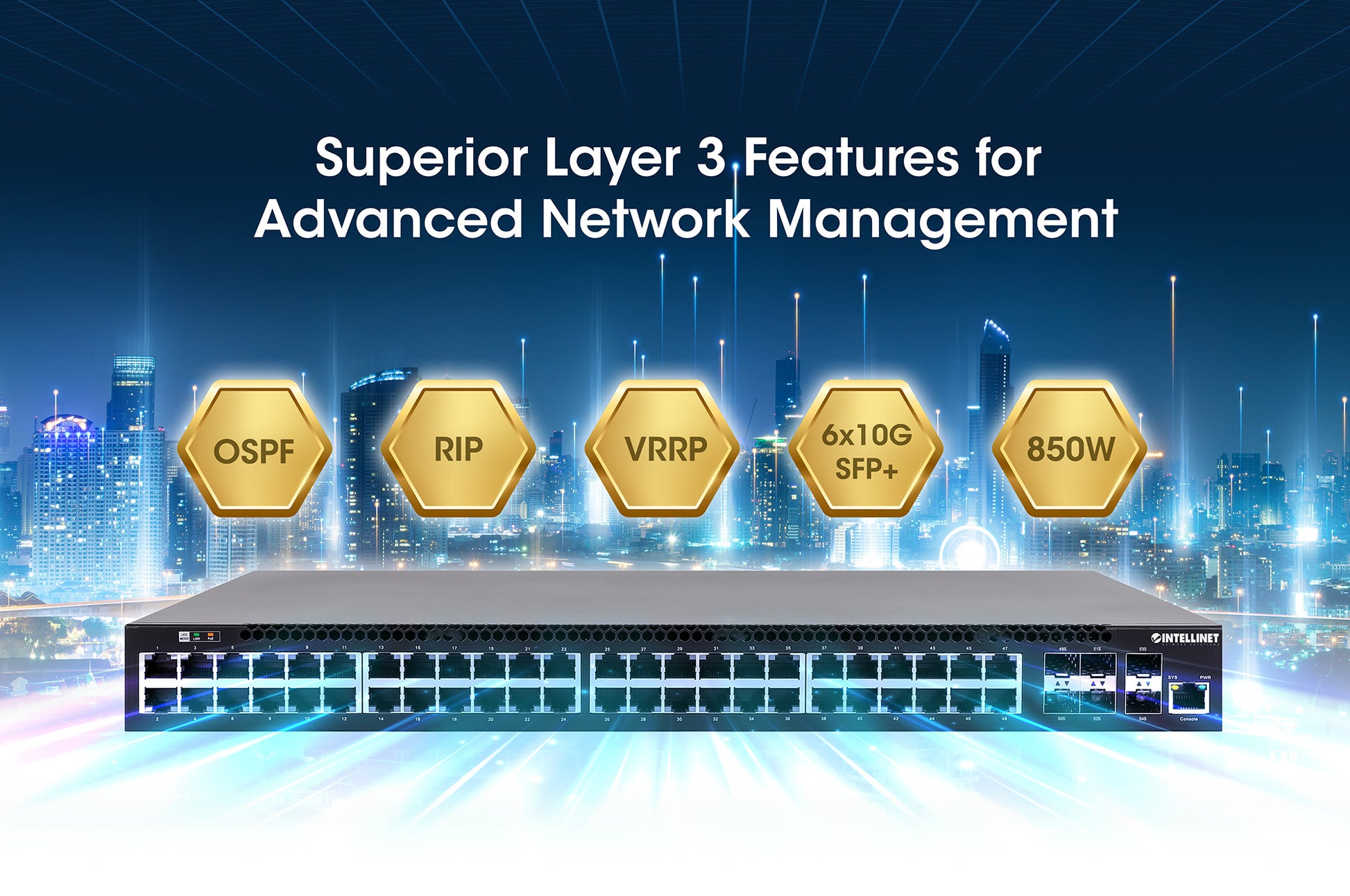 54-Port L3 Fully Managed PoE+ Switch mit 48 Gigabit Ethernet-Ports und 6 SFP+ Uplinks Image 12