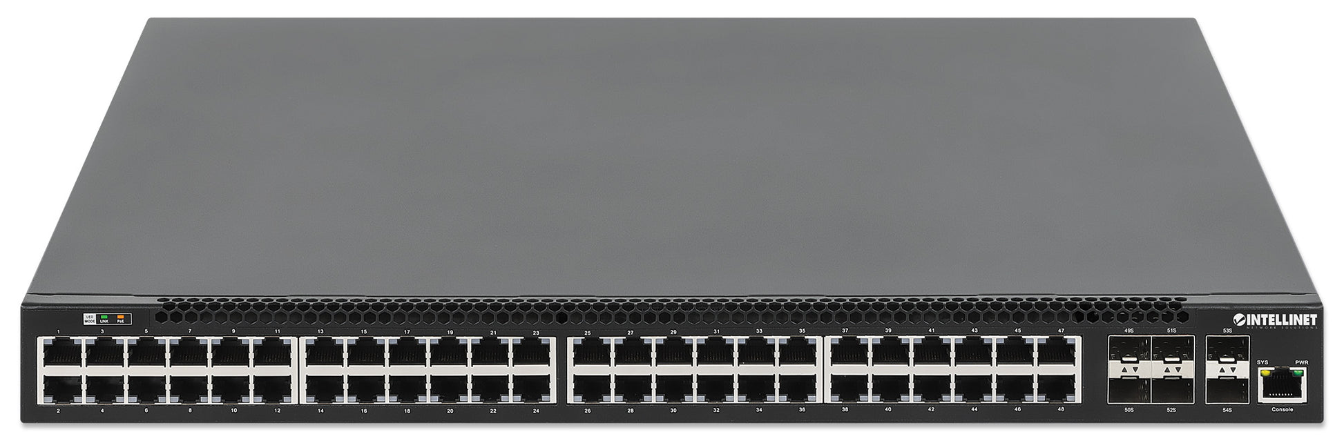 54-Port L3 Fully Managed PoE+ Switch mit 48 Gigabit Ethernet-Ports und 6 SFP+ Uplinks Image 4