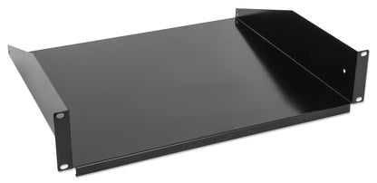 19" Fachboden zur Frontmontage, 2 HE, 400 mm Tiefe, schwarz Image 2