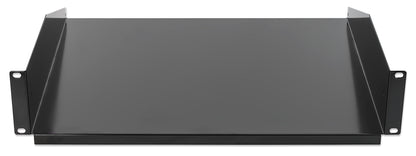 19" Fachboden zur Frontmontage, 2 HE, 400 mm Tiefe, schwarz Image 3