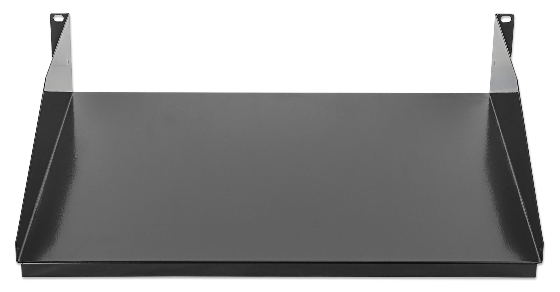 19" Fachboden zur Frontmontage, 2 HE, 400 mm Tiefe, schwarz Image 5
