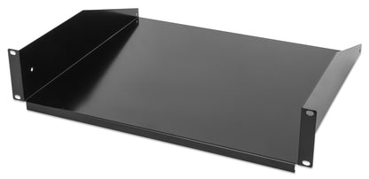 19" Fachboden zur Frontmontage, 2 HE, 400 mm Tiefe, schwarz Image 1