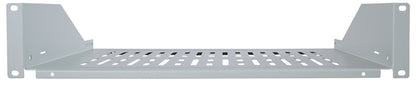 19" Fachboden zur Frontmontage, 2 HE, 350 mm Tiefe, grau Image 3