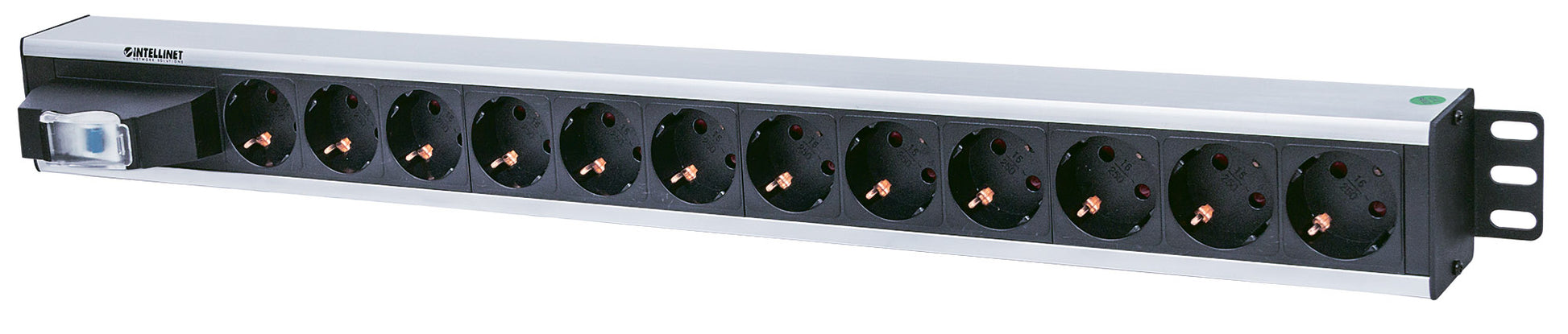 12-fach Steckdosenleiste, Schutzkontakt, vertikale Rackmontage Image 1
