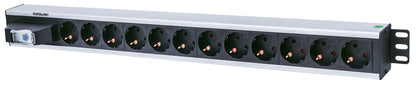 12-fach Steckdosenleiste, Schutzkontakt, vertikale Rackmontage Image 1