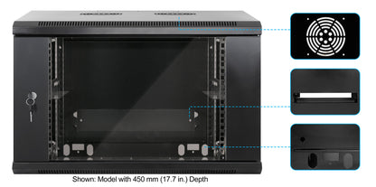 6 HE 19" Netzwerk-Wandverteiler, Standard Line, 600 mm Tiefe, schwarz Image 6