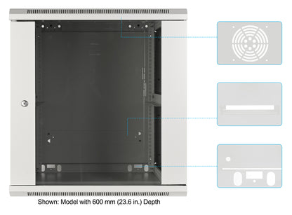 12 HE 19" Netzwerk-Wandverteiler, Standard Line, 450 mm Tiefe, grau Image 6