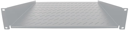 19" Fachboden zur Frontmontage, 2 HE, 400 mm Tiefe, grau Image 4