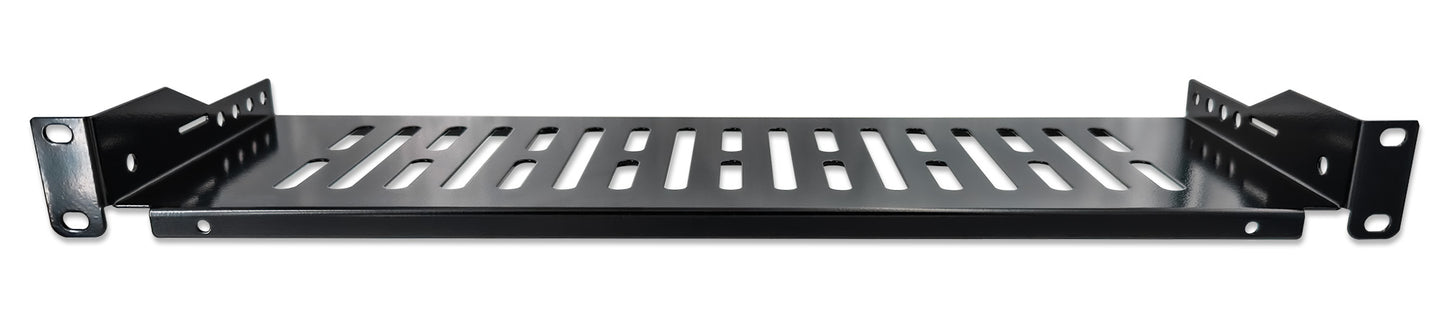 19" Fachboden zur Frontmontage, 1 HE, 150 mm Tiefe, schwarz Image 3