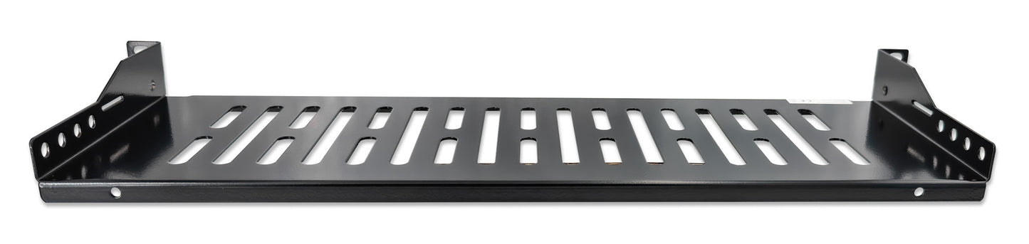19" Fachboden zur Frontmontage, 1 HE, 150 mm Tiefe, schwarz Image 4