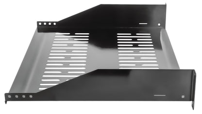 19" Fachboden zur Frontmontage, 2 HE, 400 mm Tiefe, schwarz Image 5