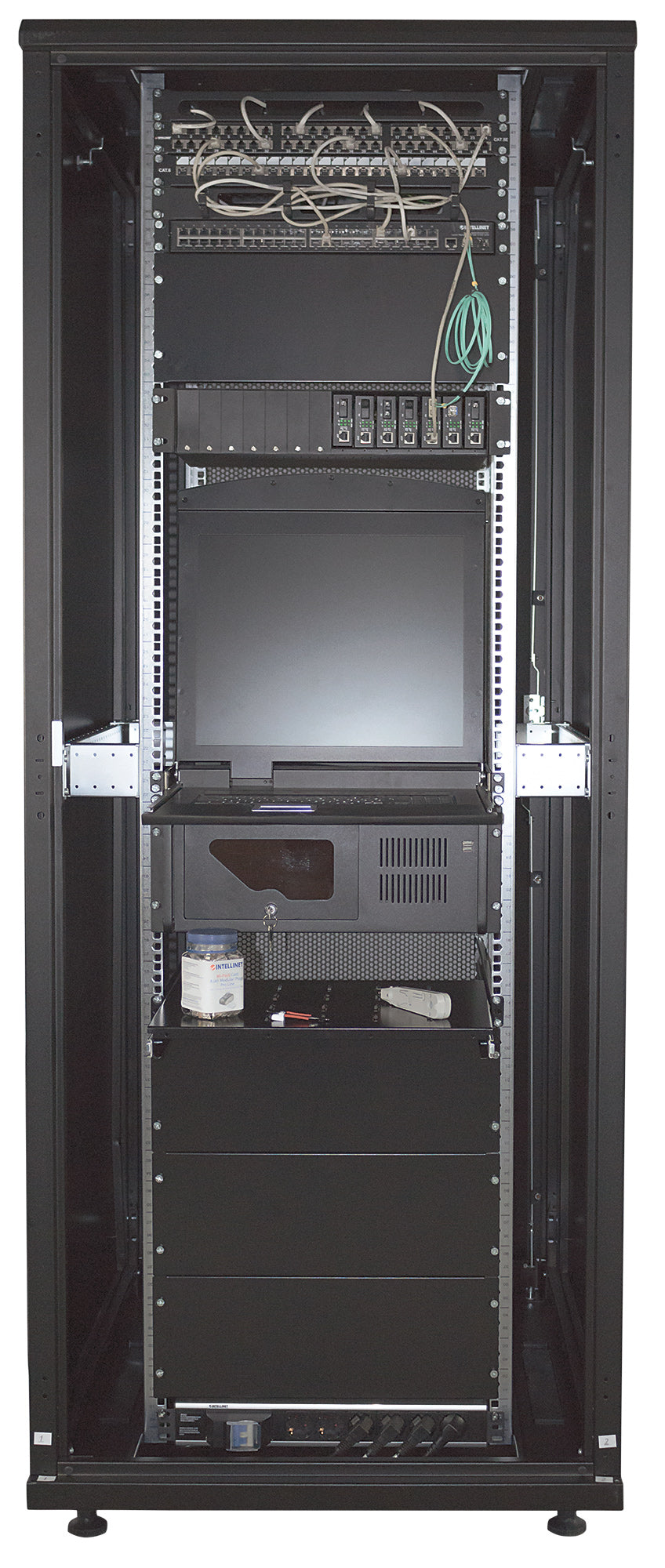 19" Serverschrank, Standard Line, 42 HE, 1000 (T) x 800 (B) mm, schwarz Image 11