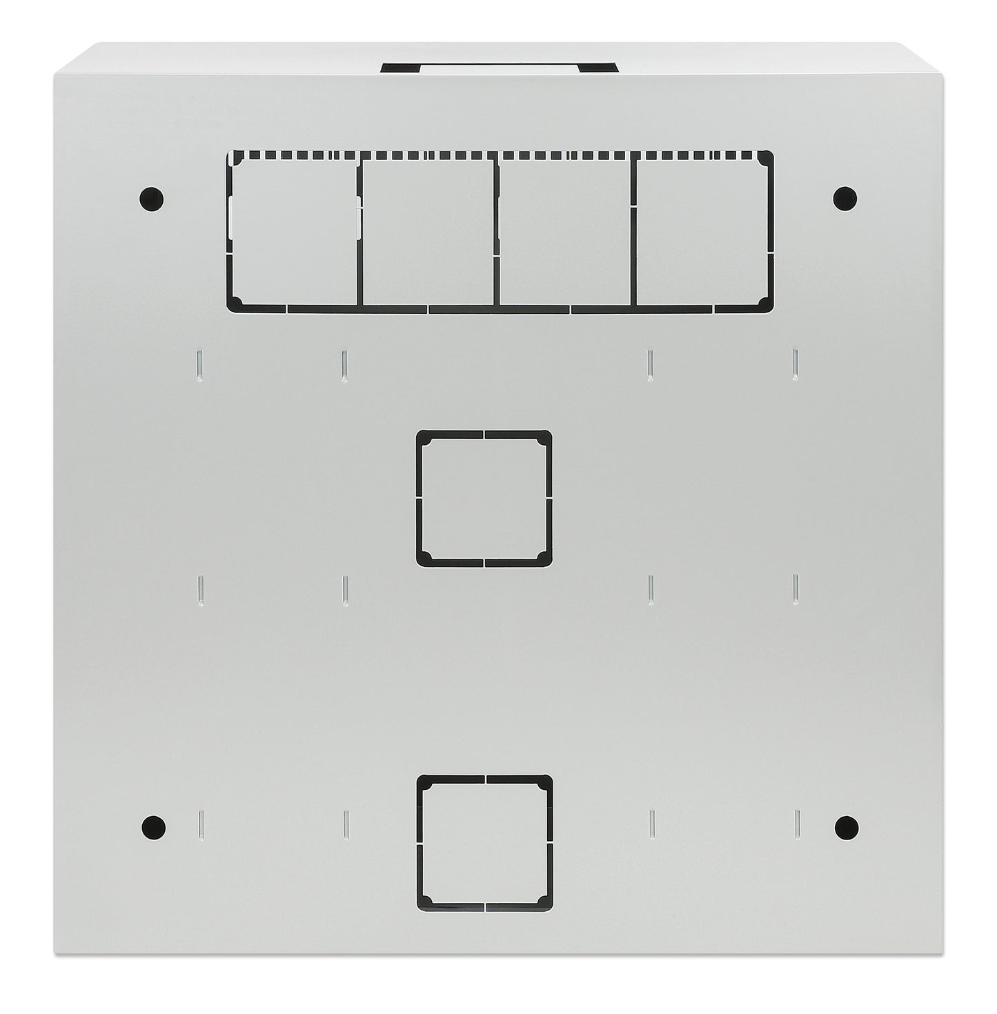 Flacher 19" Netzwerk-Wandverteiler mit Montageschienen 4 HE Horizontal und 2 HE Vertikal, grau Image 4