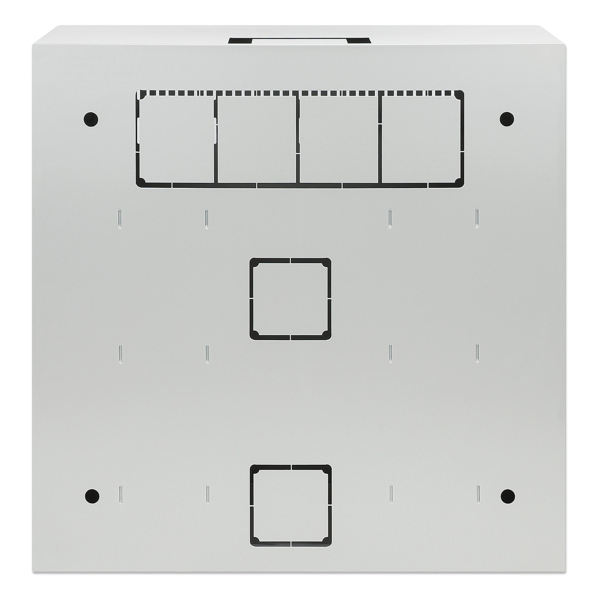 Flacher 19" Netzwerk-Wandverteiler mit Montageschienen 4 HE Horizontal und 2 HE Vertikal, grau Image 4