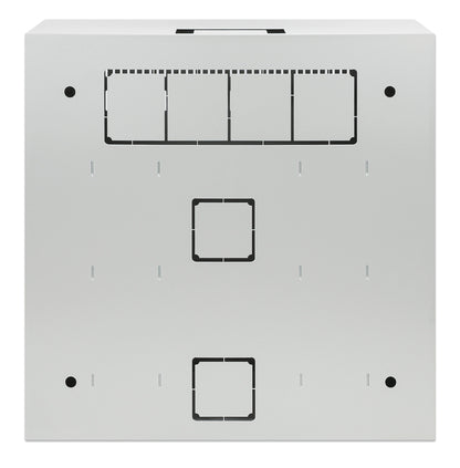 Flacher 19" Netzwerk-Wandverteiler mit Montageschienen 4 HE Horizontal und 2 HE Vertikal, grau Image 4