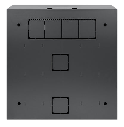 Flacher 19" Netzwerk-Wandverteiler mit Montageschienen 4 HE Horizontal und 2 HE Vertikal, schwarz Image 4