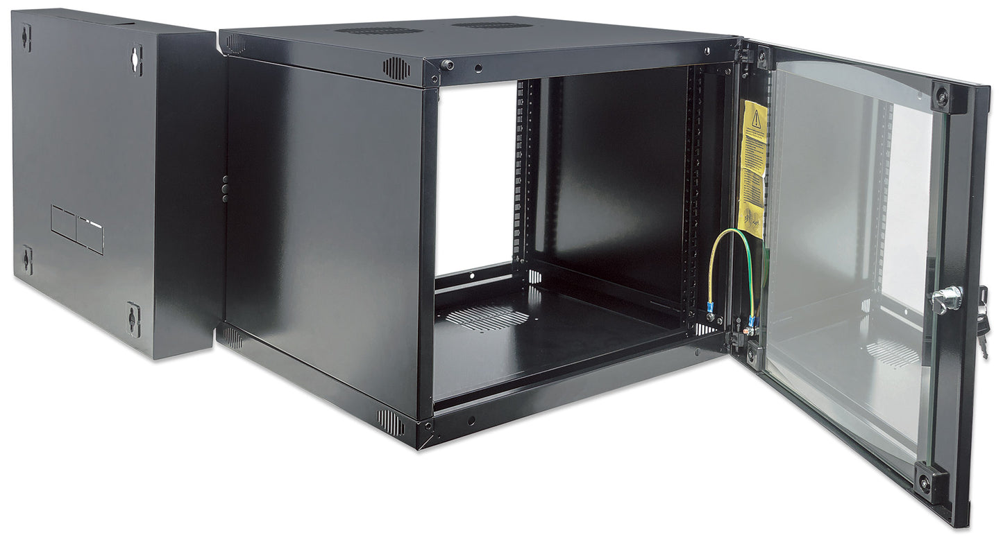 12 HE 19" Netzwerk-Wandverteiler mit Schwenkrahmen, Standard Line, 450 mm Tiefe, schwarz Image 6
