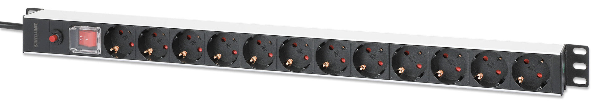 12-fach Steckdosenleiste, Schutzkontakt, vertikale Rackmontage Image 1