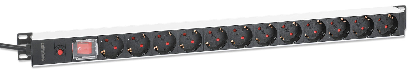 12-fach Steckdosenleiste, Schutzkontakt, vertikale Rackmontage Image 3
