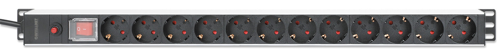 12-fach Steckdosenleiste, Schutzkontakt, vertikale Rackmontage Image 4