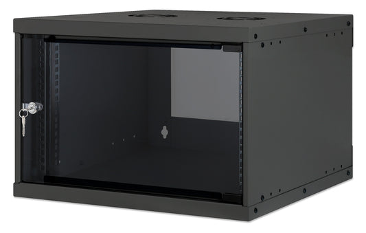 6 HE 19" Netzwerk-Wandverteiler, Basic Line, 400 mm Tiefe, schwarz Image 1