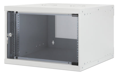 6 HE 19" Netzwerk-Wandverteiler, Basic Line, 400 mm Tiefe, grau Image 1