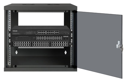 9 HE 19" Netzwerk-Wandverteiler, Basic Line, 560 mm Tiefe, schwarz Image 4