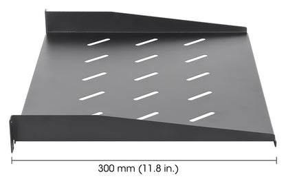 19" Fachboden zur Frontmontage, 1 HE, 300 mm Tiefe, schwarz Image 5