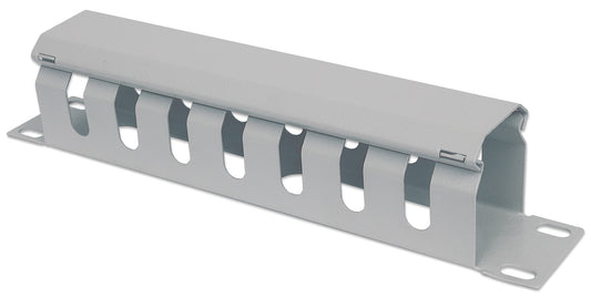 Kabelmanagement für 10"-Schränke, 1 HE, Grau Image 1