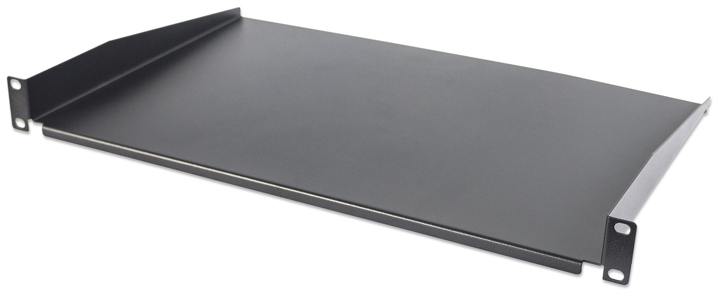 19" Fachboden zur Frontmontage, 1 HE, 300 mm Tiefe, schwarz Image 1