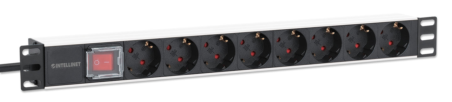 19" 8-fach Steckdosenleiste / PDU, Schutzkontakt, 1 HE Image 3