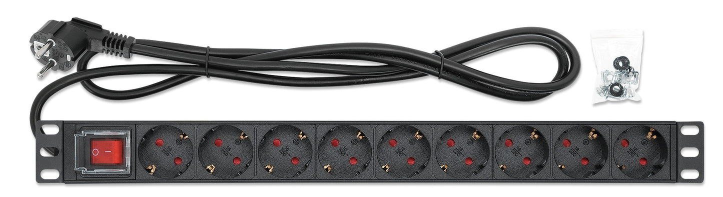 19" 9-fach Steckdosenleiste / PDU, Schutzkontakt, 1 HE Image 6