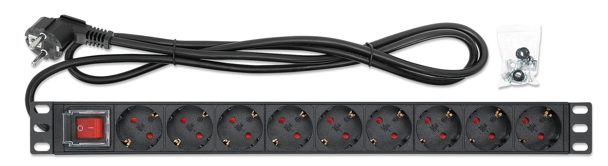 19" 9-fach Steckdosenleiste / PDU, Schutzkontakt, 1 HE Image 6