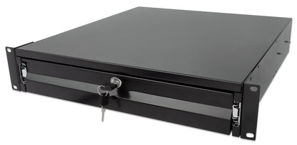 19" Schublade, 2 HE, 466 mm Tiefe, schwarz Image 1