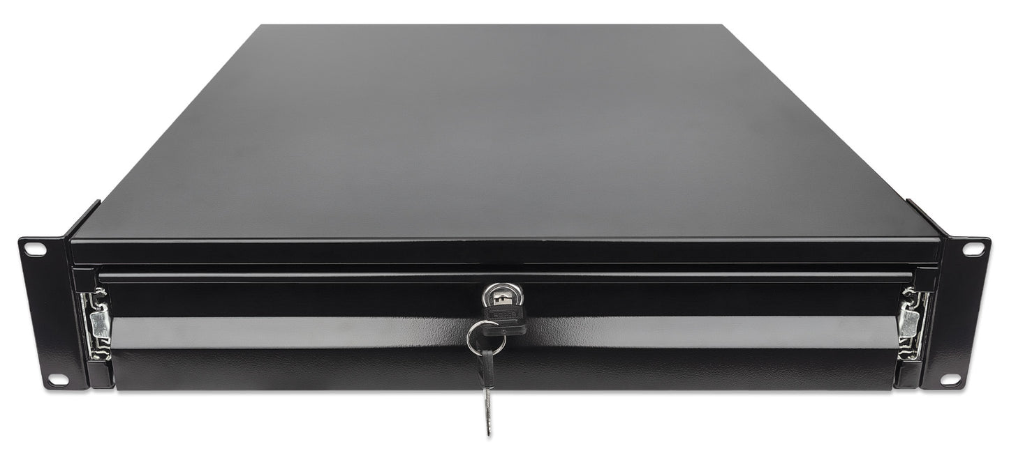 19" Schublade, 2 HE, 466 mm Tiefe, schwarz Image 3