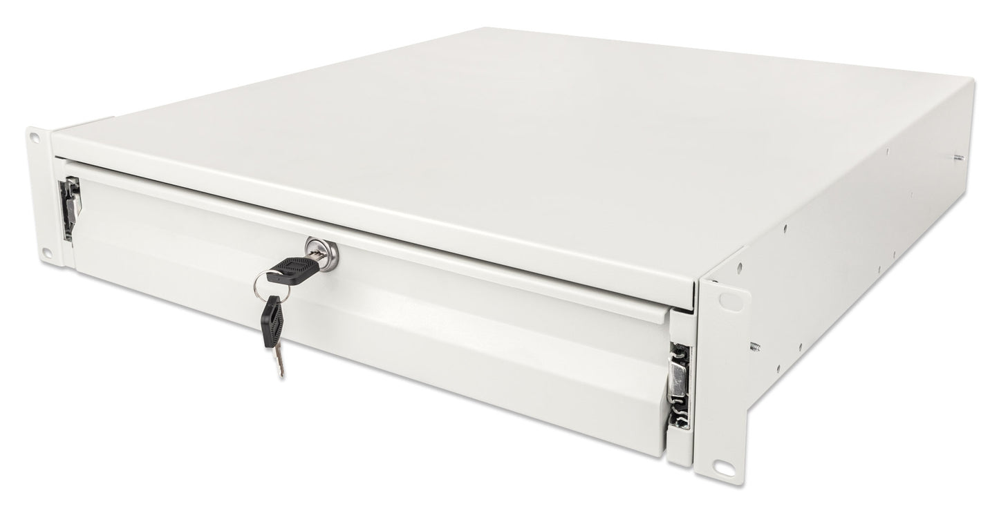 19" Schublade, 2 HE, 466 mm Tiefe, grau Image 1