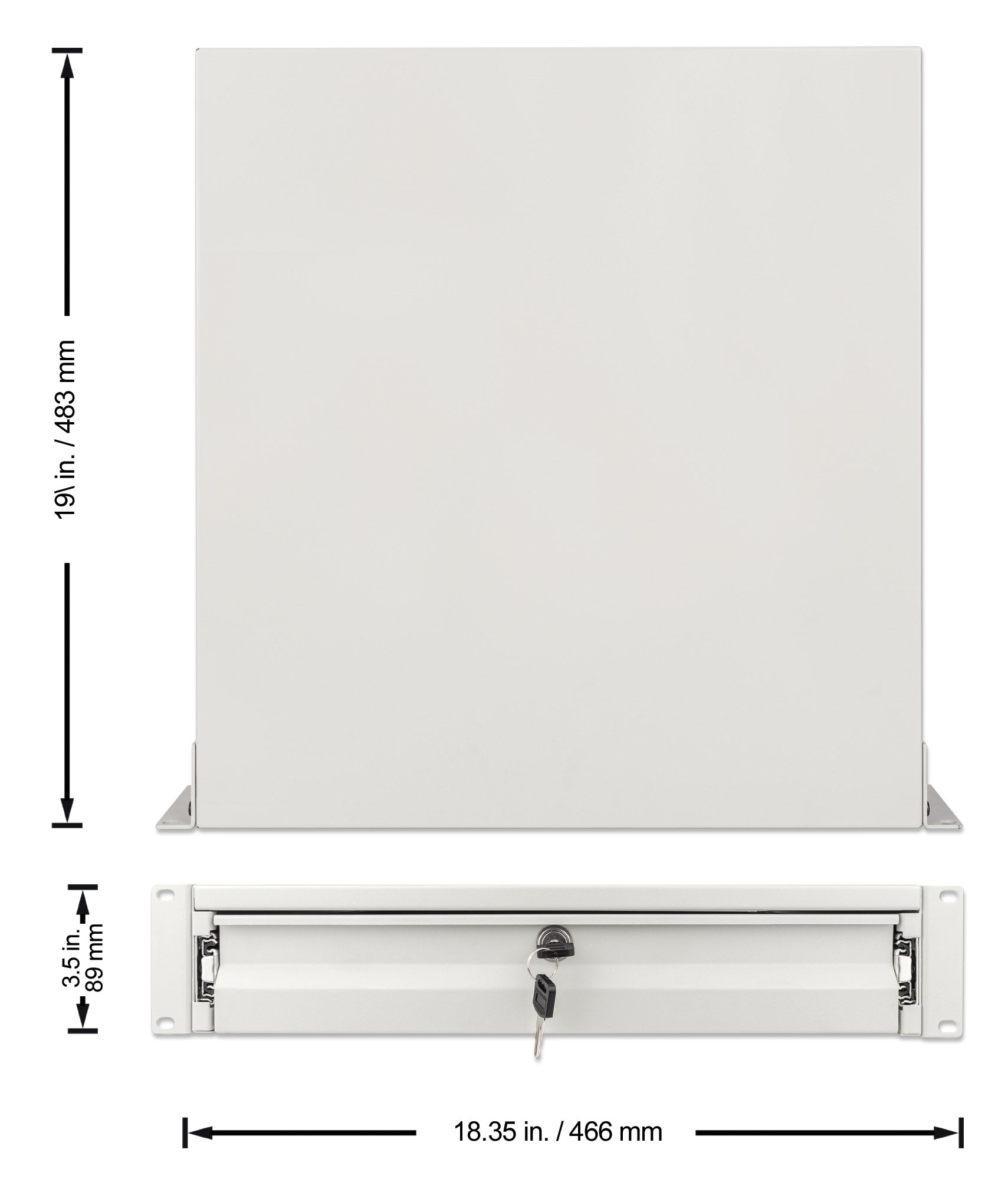 19" Schublade, 2 HE, 466 mm Tiefe, grau Image 6