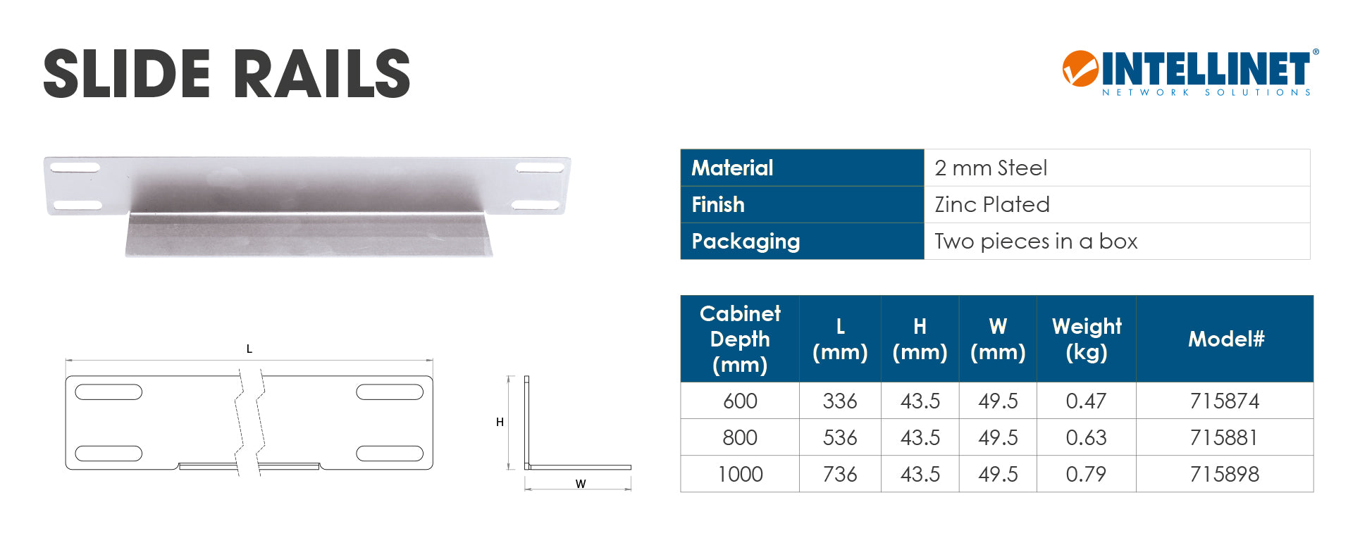 Gleitschienen für 19"-Schränke Image 2